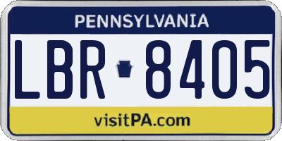 PA license plate LBR8405