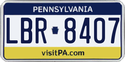 PA license plate LBR8407