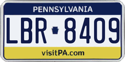 PA license plate LBR8409
