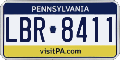 PA license plate LBR8411
