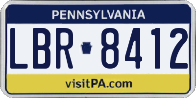 PA license plate LBR8412