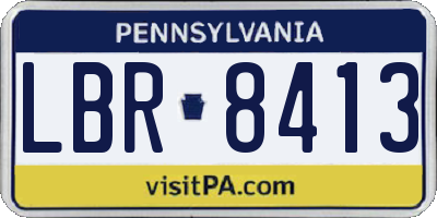 PA license plate LBR8413
