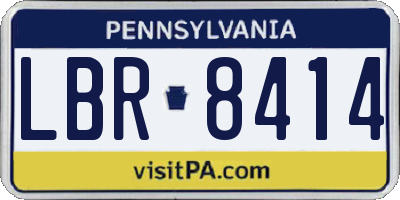 PA license plate LBR8414