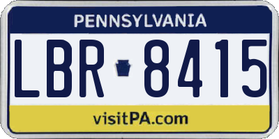 PA license plate LBR8415