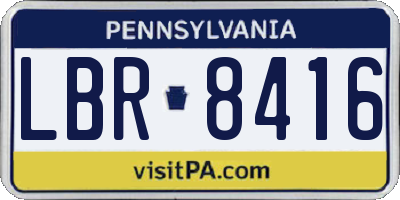 PA license plate LBR8416