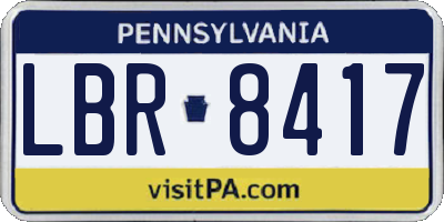 PA license plate LBR8417