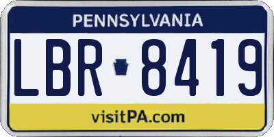 PA license plate LBR8419
