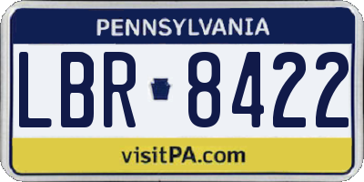 PA license plate LBR8422
