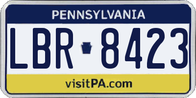 PA license plate LBR8423