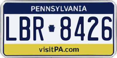 PA license plate LBR8426