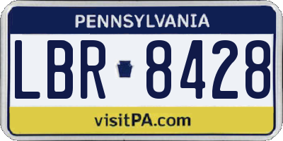 PA license plate LBR8428