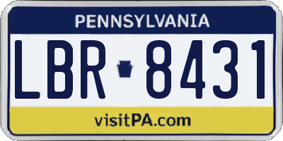 PA license plate LBR8431