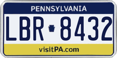 PA license plate LBR8432