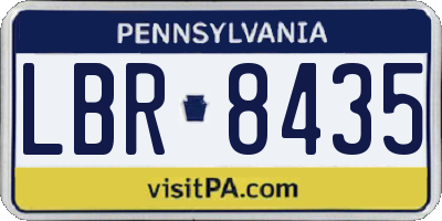 PA license plate LBR8435