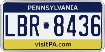 PA license plate LBR8436