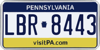 PA license plate LBR8443