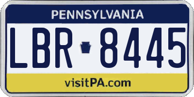PA license plate LBR8445