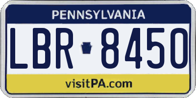 PA license plate LBR8450