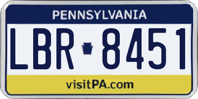 PA license plate LBR8451