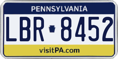 PA license plate LBR8452