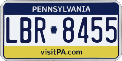 PA license plate LBR8455