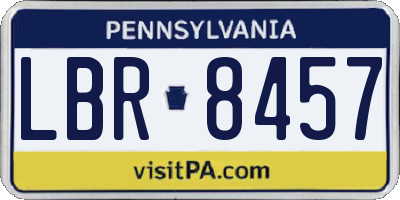 PA license plate LBR8457