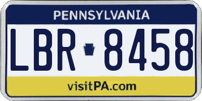 PA license plate LBR8458