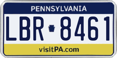 PA license plate LBR8461