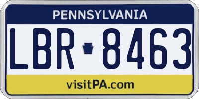 PA license plate LBR8463