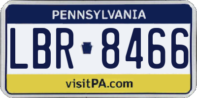 PA license plate LBR8466