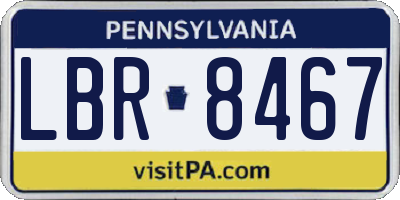 PA license plate LBR8467