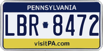 PA license plate LBR8472