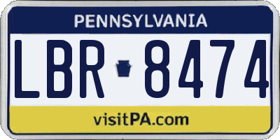 PA license plate LBR8474