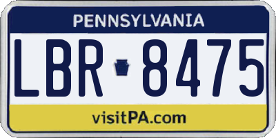 PA license plate LBR8475