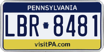PA license plate LBR8481
