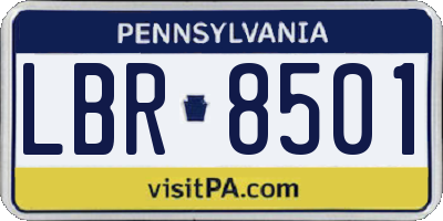 PA license plate LBR8501