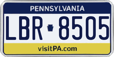 PA license plate LBR8505