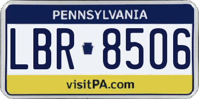PA license plate LBR8506