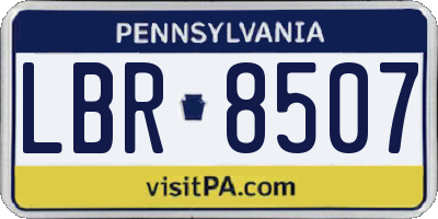 PA license plate LBR8507