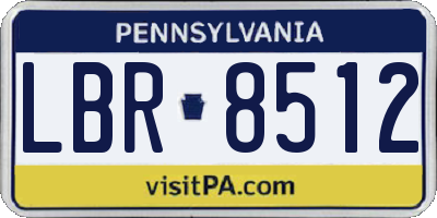 PA license plate LBR8512