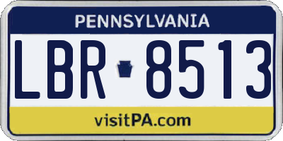 PA license plate LBR8513