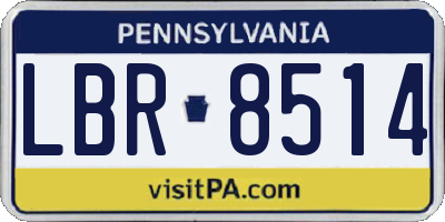 PA license plate LBR8514