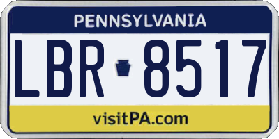 PA license plate LBR8517