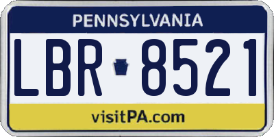 PA license plate LBR8521