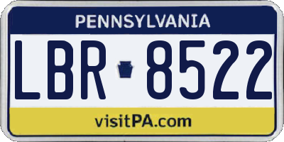 PA license plate LBR8522