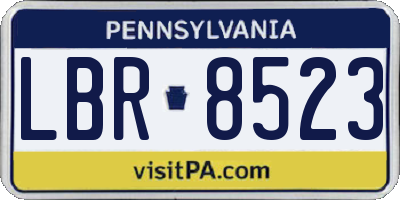 PA license plate LBR8523