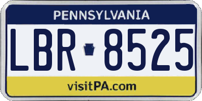 PA license plate LBR8525