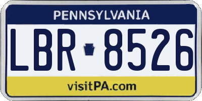 PA license plate LBR8526