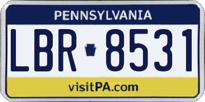 PA license plate LBR8531