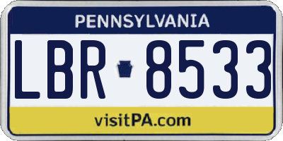 PA license plate LBR8533